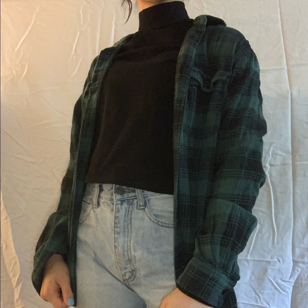 Green and black flannel